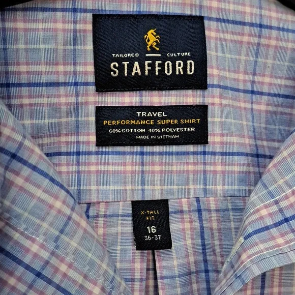 Nautica Blue and Stafford Purple Men's Button Down Dress Shirt Bundle - Picture 7 of 12